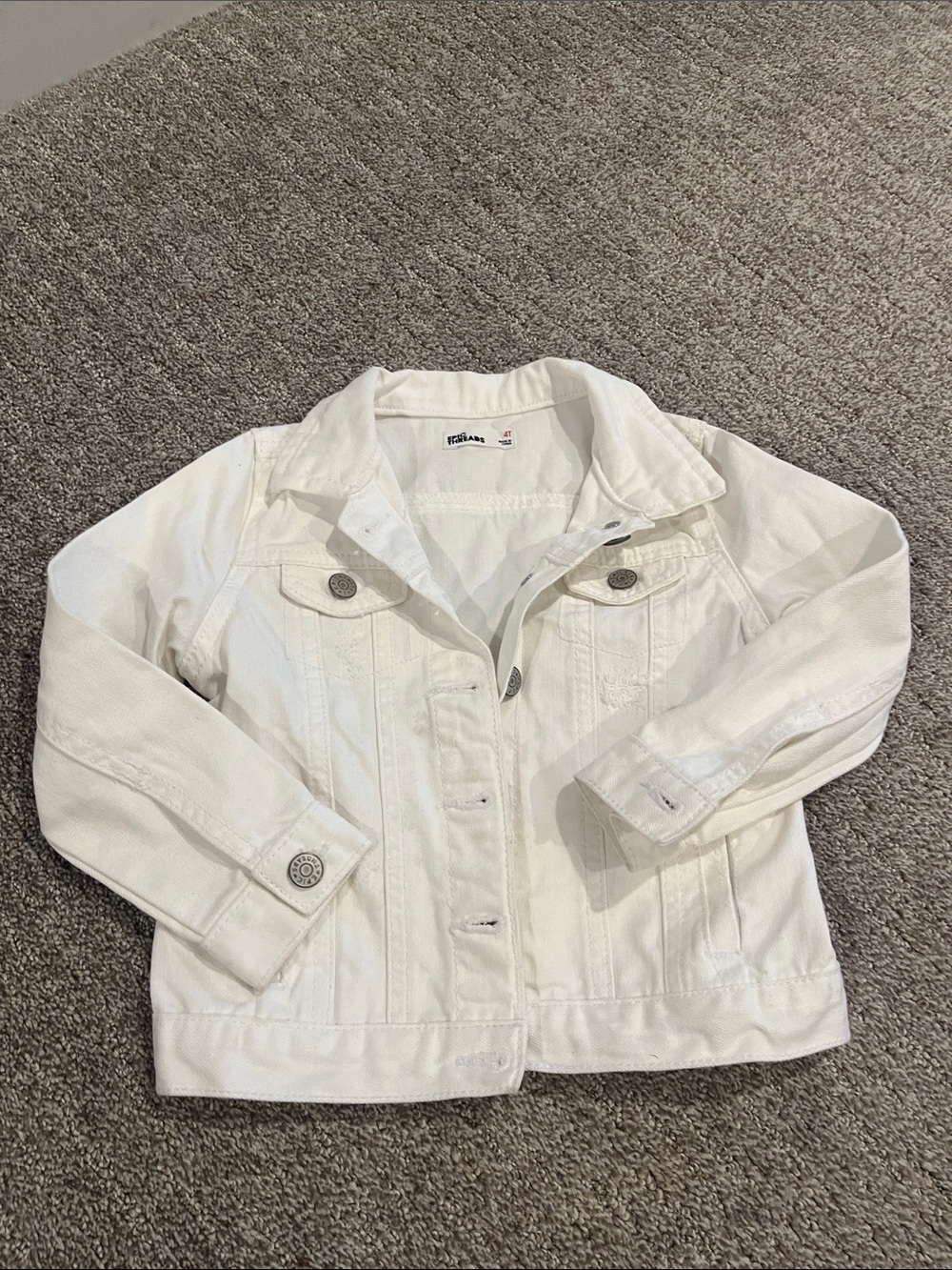 Girls' White Denim Jacket - Classic Casual Layer
